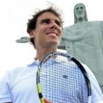 Rafa Nadal under the Statue of Christ in Rio