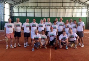 The 'Cave Men' who spent the weekend playing tennis watched by Maria