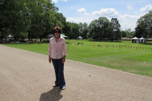 Maria Bueno enjoyed the spacious Hurlingham Club on Sunday