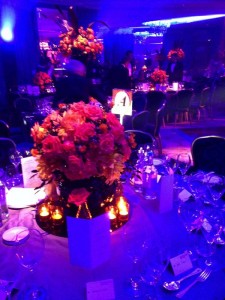 Stunning floral decorations adorned the tables at the IC Gala dinner on Saturday