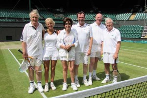 (l to r) Tim Phillips, Gill Brook, Maria Bueno, Philip Brook, Ian Hewitt and Lord King