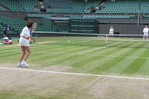 Hitting out on Centre Court