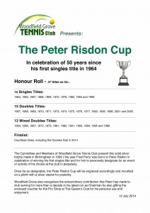 The Peter Risdon Cup scroll