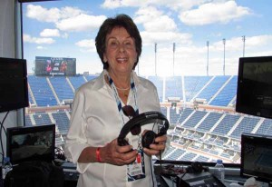 Maria Bueno working the US Open for SporTV