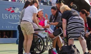 Peng Shuai leaves Ashe in wheelchair