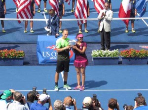 Brazil's Bruno Soares and Sania Mirza win the mixed doubles title at the US Open