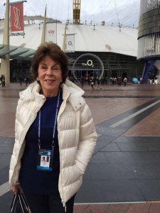 Maria Bueno outside London's O2 Arena