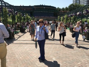 Maria Bueno in the grounds at Wimbledon