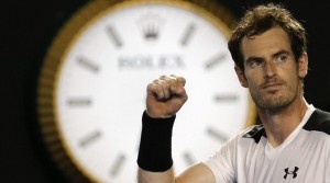 Britain's Andy Murray celebrates after winning his quarter-final match against Spain's David Ferrer at the Australian Open tennis tournament at Melbourne Park, Australia, January 27, 2016. REUTERS/Issei Kato