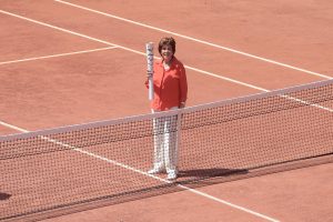 Maria Esther Bueno is a Bradesco Torch Ambassador and helped to launch the Torch Relay