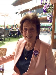 Maria Esther Bueno in the Members' Enclosure at Wimbledon