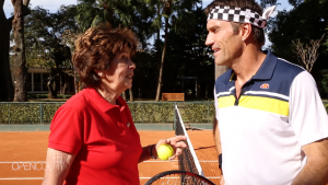 Maria Esther Bueno and Pat Cash