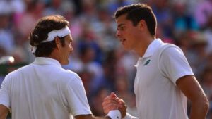Roger Federer and Milos Raonic