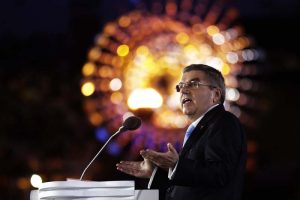 IOC President Thomas Bach delivers a speech during the closing ceremony of the Rio Olympics [Photo: AP]