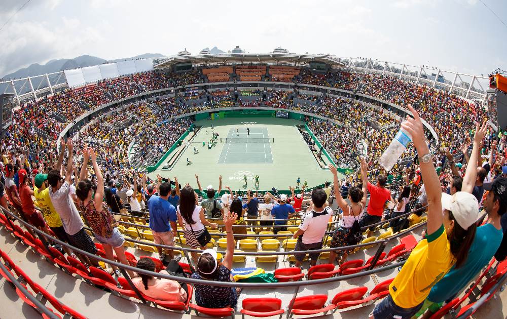 A view from the top of the Olympic Tennis Stadium