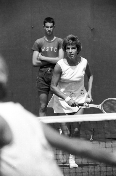 US National Championships: Brazil Maria Bueno vs Australia Margaret Court, West Side Tennis Club. Forest Hills, NY 9/7/1963 [Photo by Neil Leifer /Sports Illustrated/Getty Images]