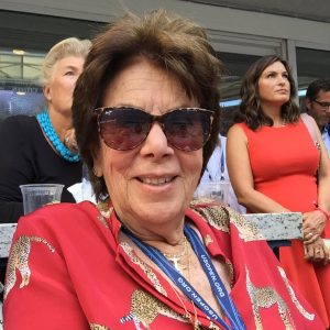 Maria Esther Bueno in the President's Box with Mariska Hargitay behind