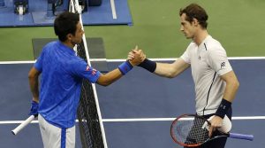 Kai Nishikori and Andy Murray [AP Photo/Kathy Willens]